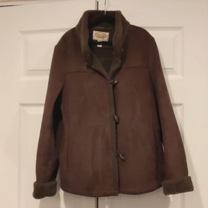 Talbots Dark Brown Faux Suede Jacket size SP